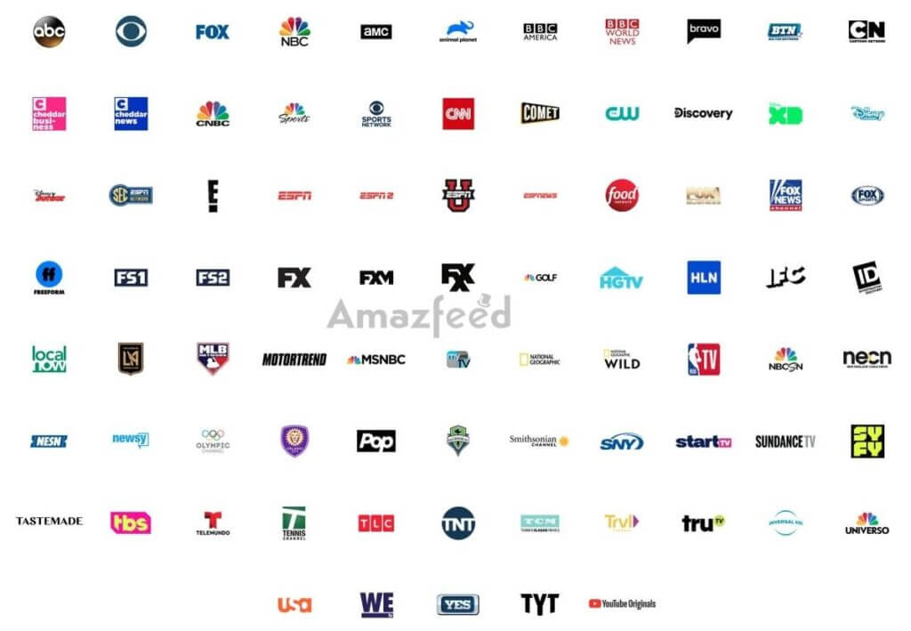 Youtube TV Channels List